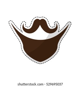 vintage style mustache icon image vector illustration design 