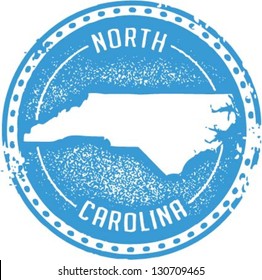 Vintage Style North Carolina USA State Stamp