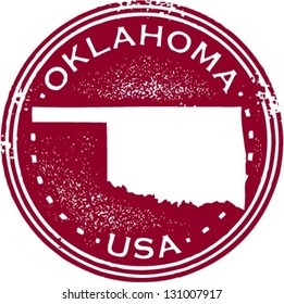 Vintage Style Oklahoma USA State Stamp