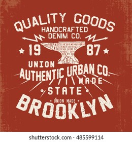 vintage style old effected tee print design