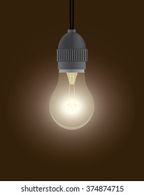 Vintage style one dazzling light bulb.