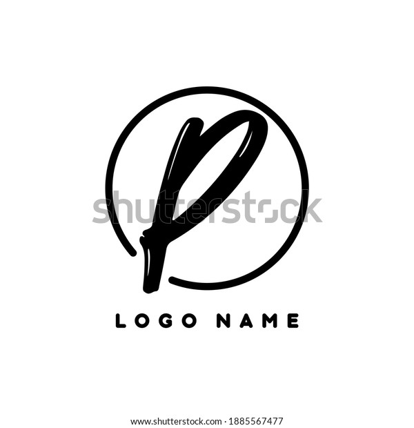 Vintage Style P Letter Circle Vector Stock Vector (Royalty Free ...