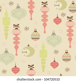 Vintage style pattern for Christmas, seamless background.
