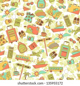 vintage style pattern with travel symbols (JPEG available in my gallery)