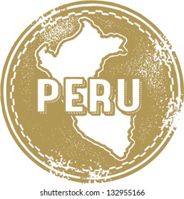 Vintage Style Peru South America Stamp