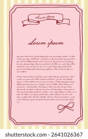 vintage style pink letter design