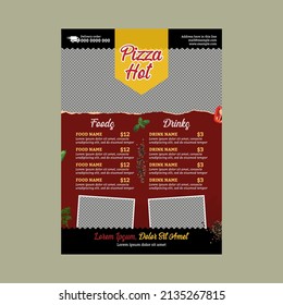 Vintage Style Pizza Hot Restaurant Menu Template