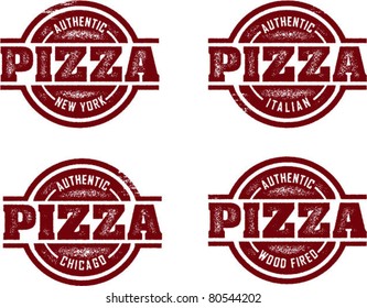 Vintage Style Pizza Stamps