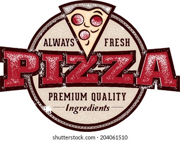 Vintage Style Pizzeria Pizza Sign