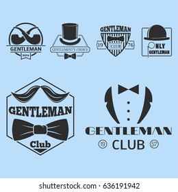 Vintage style pocket watch gentleman vector illustration badge design mustache element.