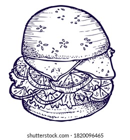 vintage style poster with a burger