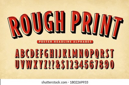 A Vintage Style Poster Headline Alphabet on a Rough Paper Background