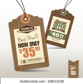 Vintage Style Price Tags Design 