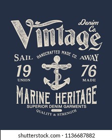 vintage style print design as vector for tee