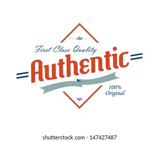 vintage style product label authentic