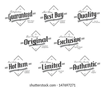 vintage style product label black and white set