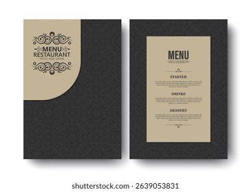 Vintage Style Restaurant Menu Template Design