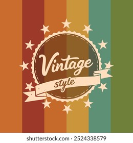 vintage style retro badge design vector illustration on a multipole colors background