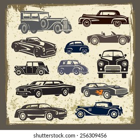 vintage style retro cars illustration grunge poster