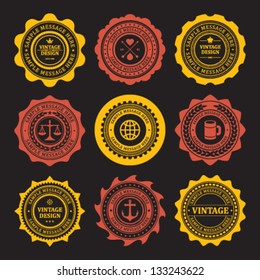 Vintage style retro emblem label collection. Vector design elements.