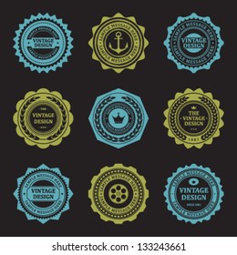 Vintage style retro emblem label collection. Vector design elements.