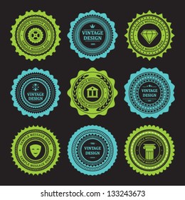 Vintage style retro emblem label collection. Vector design elements.