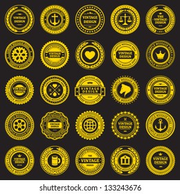 Vintage style retro emblem label collection. Vector design elements.