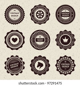 Vintage style retro emblem label collection. Vector design elements.