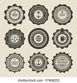 Vintage style retro emblem label collection. Vector design elements.