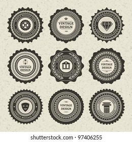 Vintage style retro emblem label collection. Vector design elements.