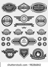 Vintage style retro emblem label collection. Vector design elements.