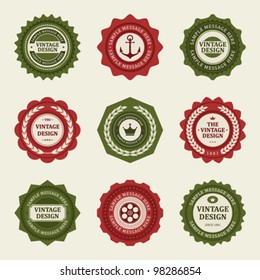 Vintage style retro emblem label collection. Vector design elements.