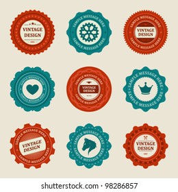 Vintage style retro emblem label collection. Vector design elements.