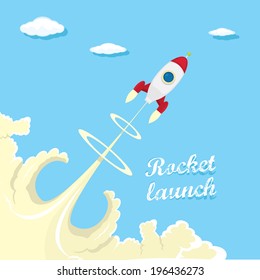 vintage style retro poster of Rocket launcher. vector illustration