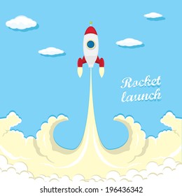 vintage style retro poster of Rocket launcher. vector illustration