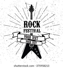 Vintage Style Rock Festival Poster Design Stock Vector (Royalty Free ...