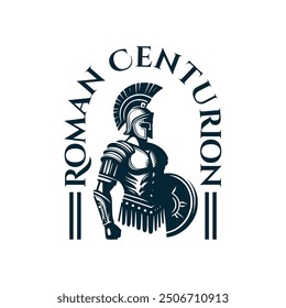 Vintage style roman centurion drawing vector illustration