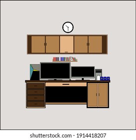 
a vintage style room and is designed in a flat and very comfortable. the room has accessories, namely a cupboard, table, tv, clock and others
