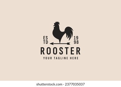 vintage style rooster logo vector icon illustration