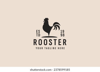vintage style rooster logo vector icon illustration
