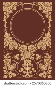 vintage style rose flowers frame background
