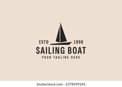 vintage style sailing boat logo vector icon illustration