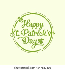 Vintage style Saint Patrick's Day stamp. Greeting card background