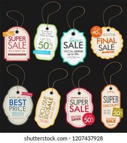 Vintage Style Sale Tags Design vector collection