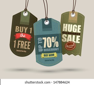 Vintage Style Sale Tags Design