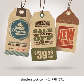 Vintage Style Sale Tags Design 