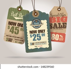 Vintage Style Sale Tags Design 