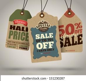 Vintage Style Sale Tags Design