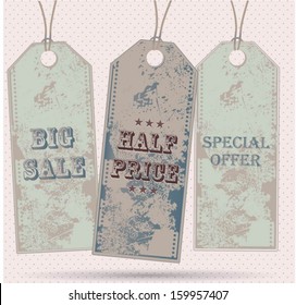 Vintage style sale tags design.