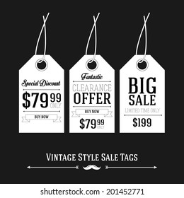Vintage Style Sale Tags Design 